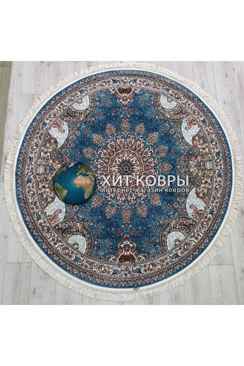 Иранский ковер Abrishim 36165 Голубой круг